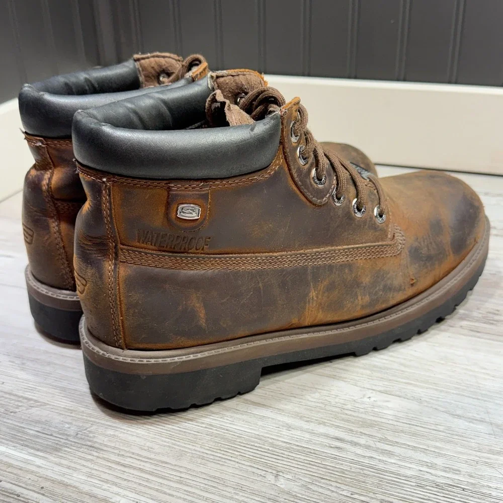 Skechers‎ Sergeants-Verdict Waterproof Boots Men's Sz 11 Dark Brown 4442 CDB